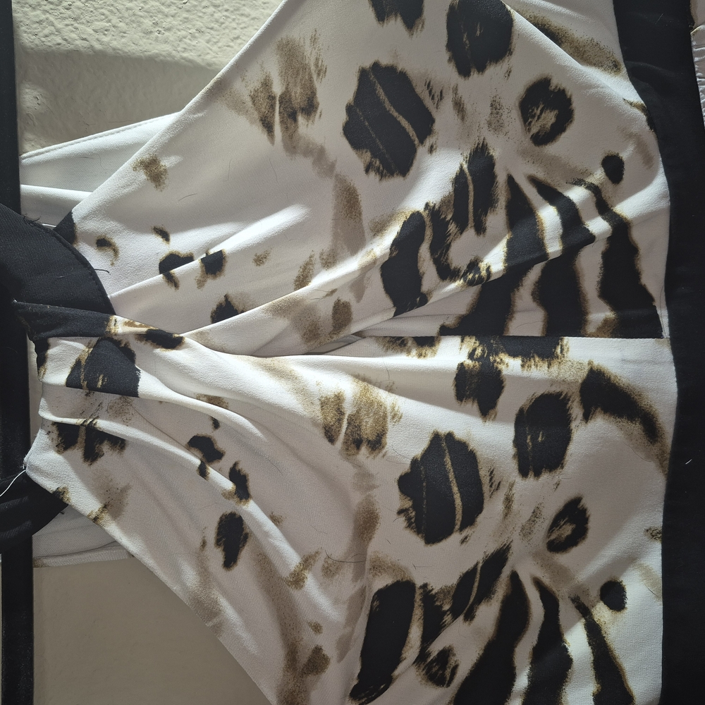 Bisou Bisou Black and Brown Animal Print Maxi Dress